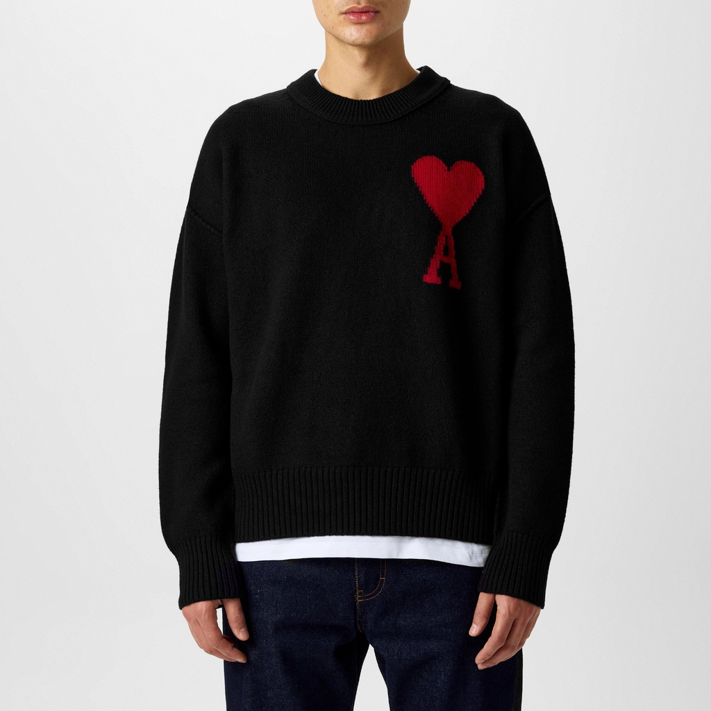 AMI Paris De Coeur Sweatshirt - Black/Red 009